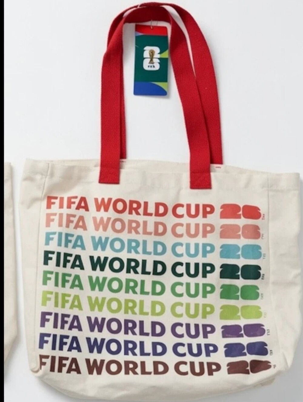 NWT FIFA World Cup 26 Official Licensed Tote Bag Canvas Reusable Shopper